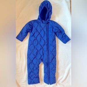 Baby Boys Lands End One Piece Fully Lined Body Suit in Blue size 12-18 months